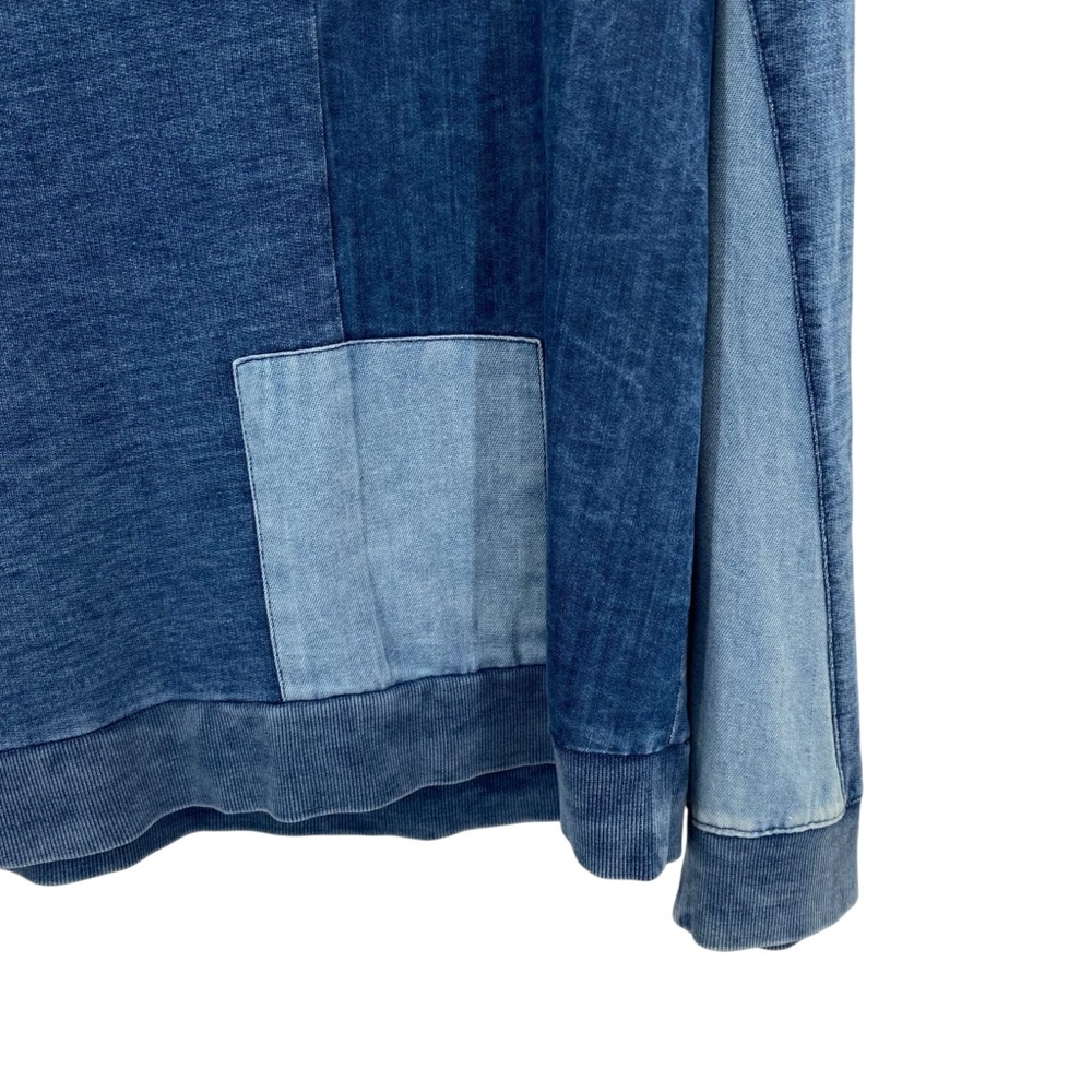 Topshop Denim Blue Patchwork Sweatshirt - Picture 3 of 9